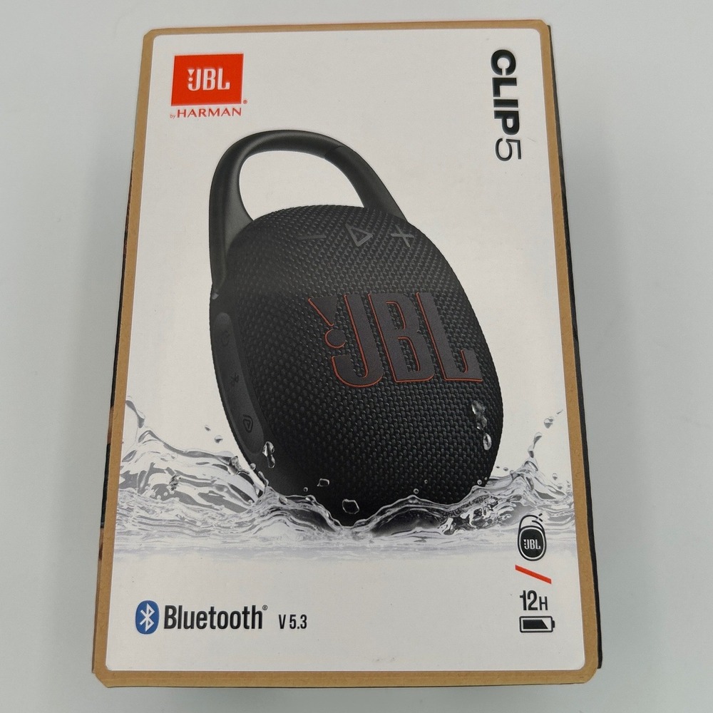 JBL Harman Clip 5 Portable Bluetooth Waterproof Dustproof Speaker Black Sealed